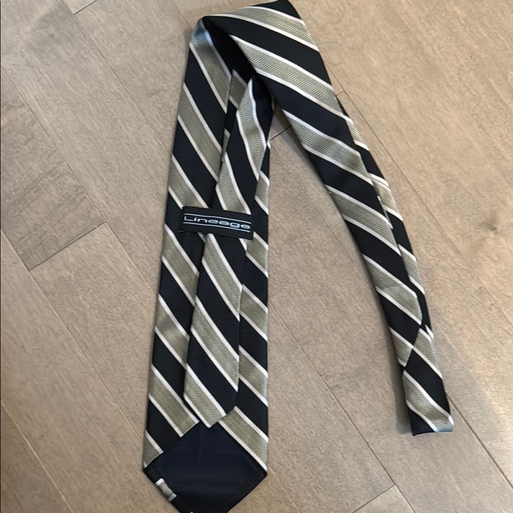 Black and Gold Striped Men's Tie